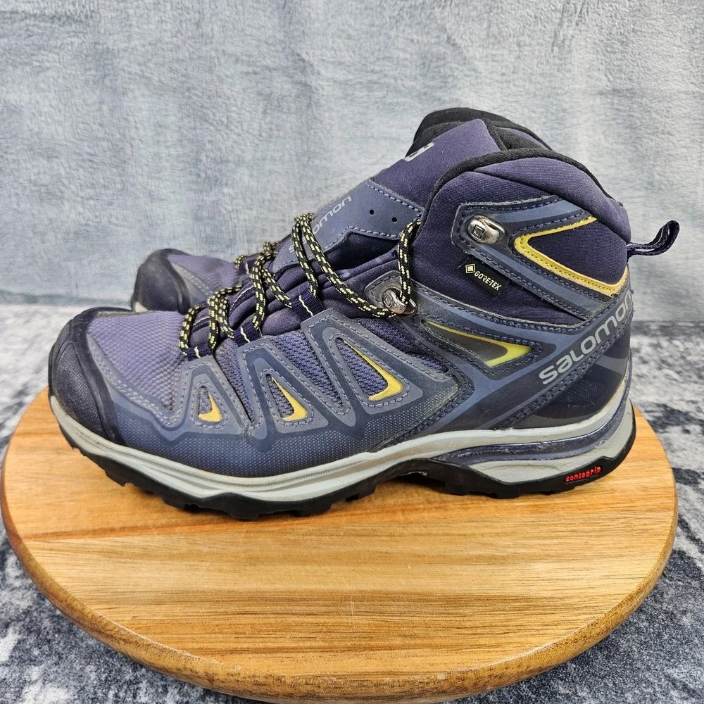 Salomon X-Ultra 3 Mid GTX Womens Size 7.5 Blue Outdoor Hiking Boots 398691